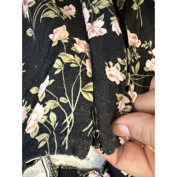 Ms Ann Off Shoulder Romper Womens SM Puff Sleeve Cottagecore Floral Jumpsuit - Picture 7 of 7